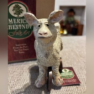 American Chestnut Folk Art AM1058 Lily Sheep Pull Toy